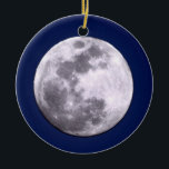 Full & Crescent Moon Ornament<br><div class="desc">Featuring a photo of a big December full moon on one side and a crescent on the other.</div>