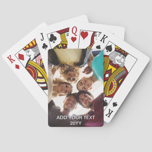 Full custom Photo,Custom Text and year Playing Cards (Back)