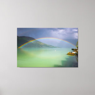 Full, double rainbow canvas print