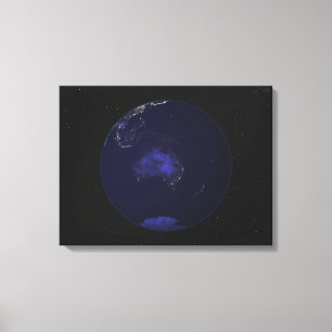 Full Earth at night showing city lights 2 Canvas Print