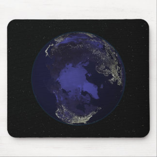 Full Earth at night showing city lights 5 Mouse Pad