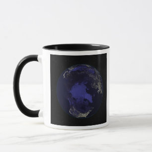 Full Earth at night showing city lights 5 Mug