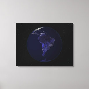 Full Earth at night showing city lights 6 Canvas Print