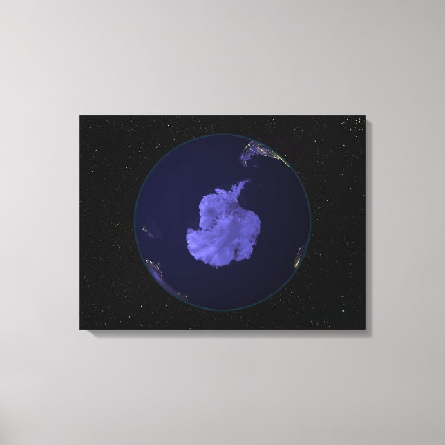 Full Earth at night showing city lights 7 Canvas Print (Front)