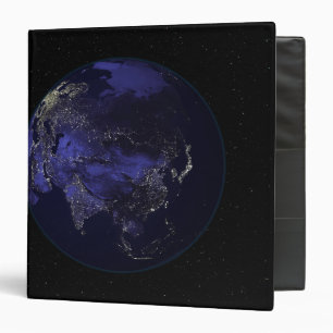 Full Earth at night showing city lights Binder