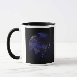 Full Earth at night showing city lights Mug