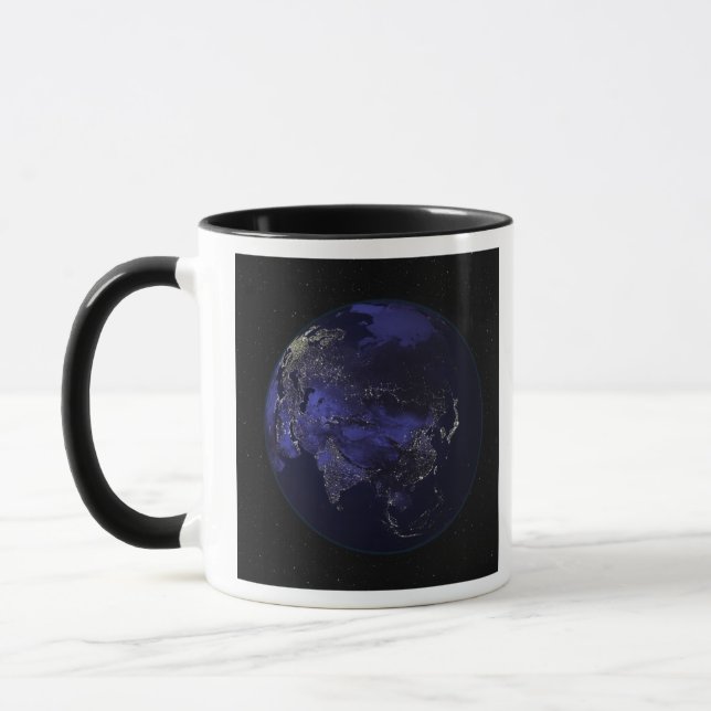 Full Earth at night showing city lights Mug (Left)