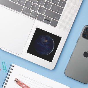 Full Earth At Night With City Lights Of Americas