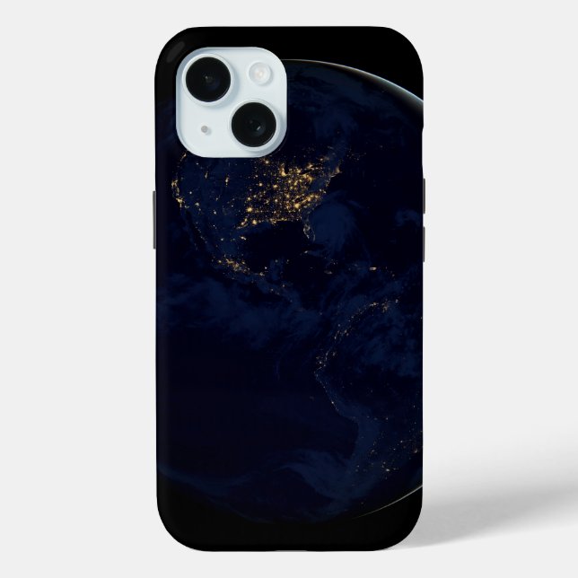 Full Earth At Night With City Lights Of Americas Case-Mate iPhone Case (Back)