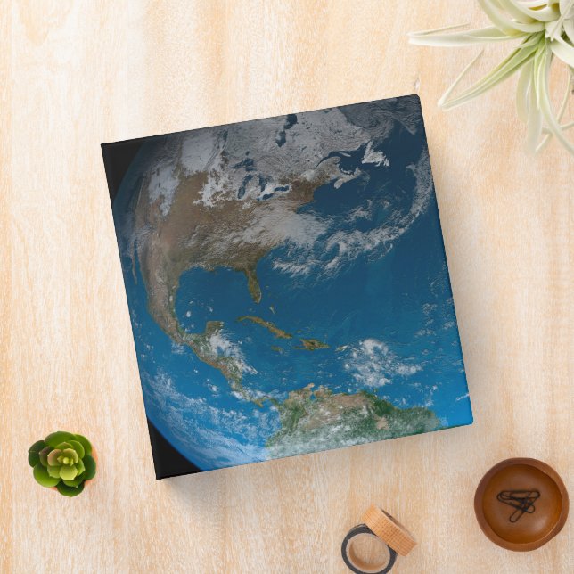 Full Earth Featuring North And South America. Binder (In Situ)