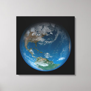 Full Earth Featuring North And South America. Canvas Print