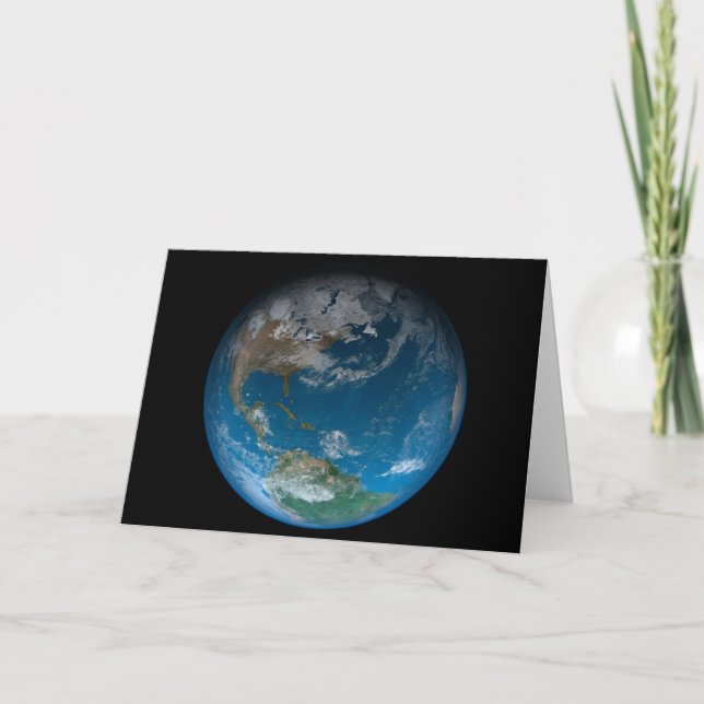 Full Earth Featuring North And South America. Card (Front)