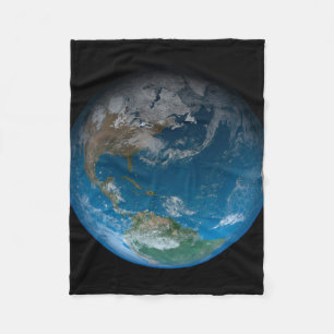 Full Earth Featuring North And South America. Fleece Blanket
