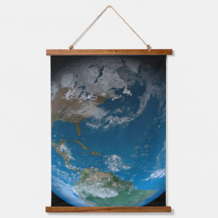 Full Earth Featuring North And South America. Hanging Tapestry