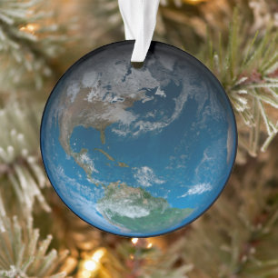 Full Earth Featuring North And South America. Ornament