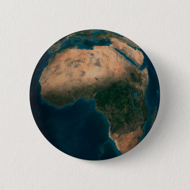 Full Earth From Space Above The African Continent. 2 Inch Round Button (Front)