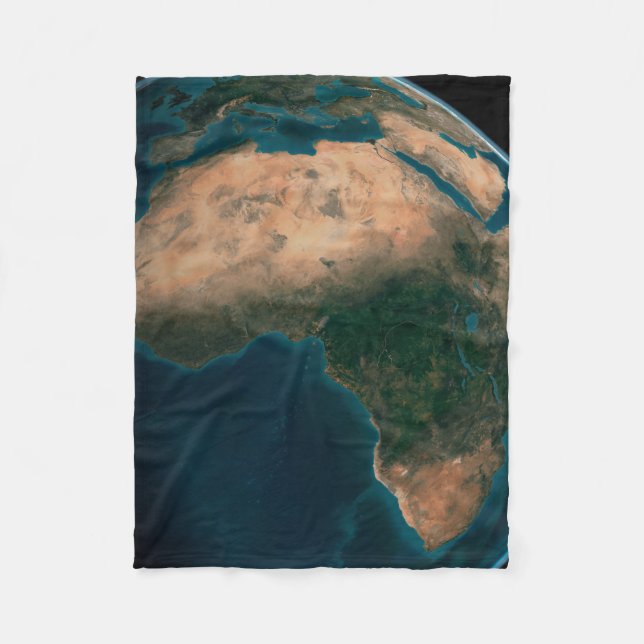 Full Earth From Space Above The African Continent. Fleece Blanket (Front)