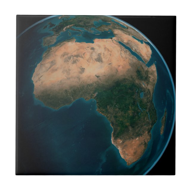 Full Earth From Space Above The African Continent. Tile (Front)