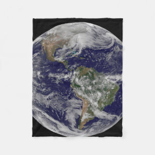 Full Earth Showing A Powerful Winter Storm. Fleece Blanket