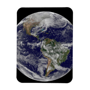 Full Earth Showing A Powerful Winter Storm. Magnet