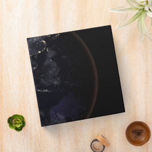 Full Earth Showing City Lights Of Asia At Night. Binder