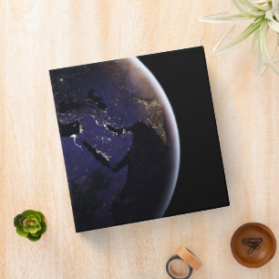Full Earth Showing City Lights Of Europe At Night. Binder