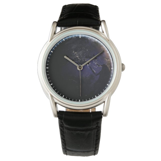 Full Earth Showing City Lights Of Europe At Night. Watch (Front)