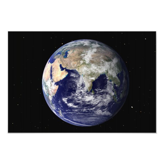 Full Earth showing Europe and Asia Photo Print (Front)