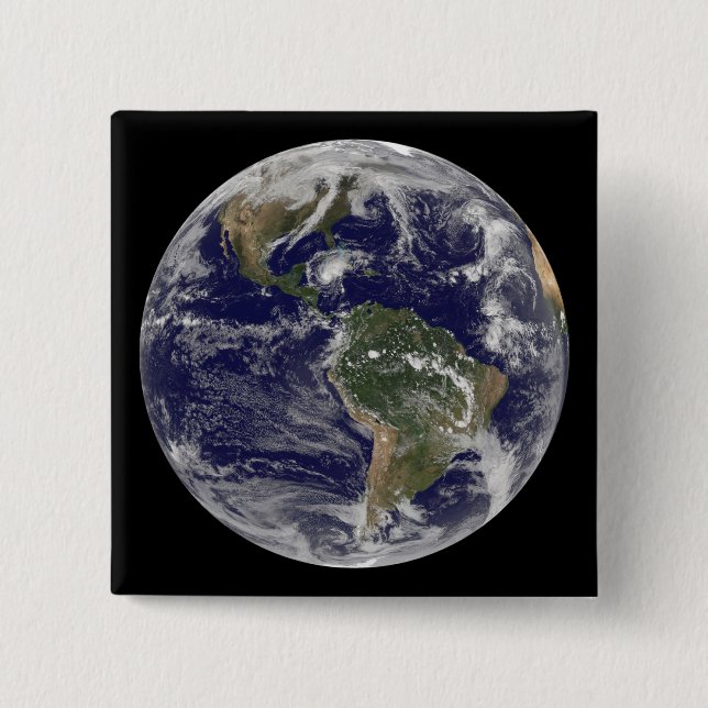 Full Earth showing Hurricane Paloma 2 Inch Square Button (Front)
