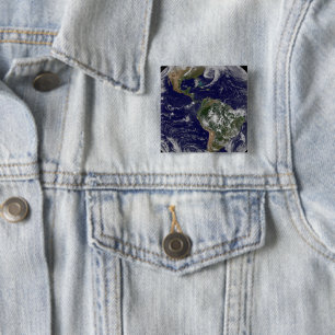 Full Earth Showing Low Pressure Systems. 2 Inch Square Button
