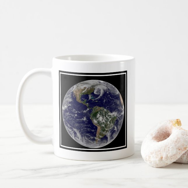 Full Earth Showing Low Pressure Systems. Coffee Mug (With Donut)