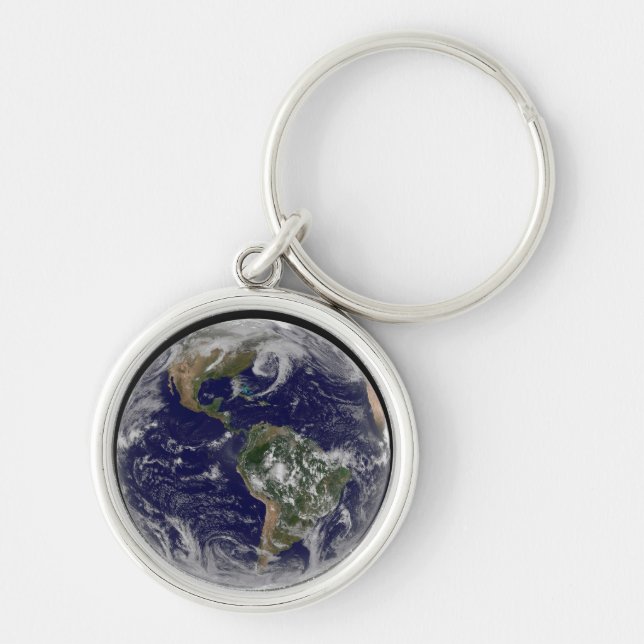 Full Earth Showing Low Pressure Systems. Keychain (Front)