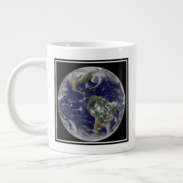Full Earth Showing Low Pressure Systems. Large Coffee Mug (Left)