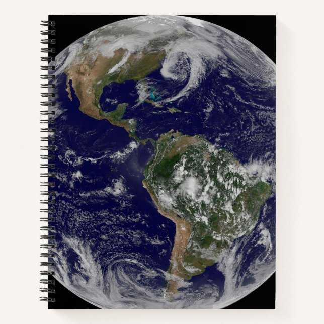 Full Earth Showing Low Pressure Systems. Notebook (Front)