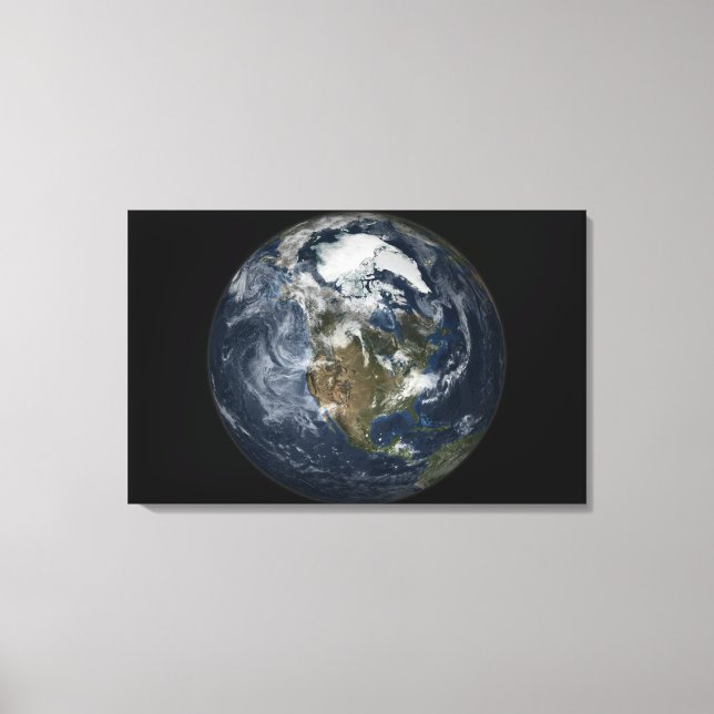 Full Earth showing North America 2 Canvas Print (Front)