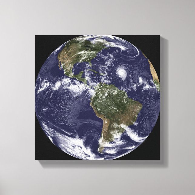 Full Earth showing North America 2 Canvas Print (Front)