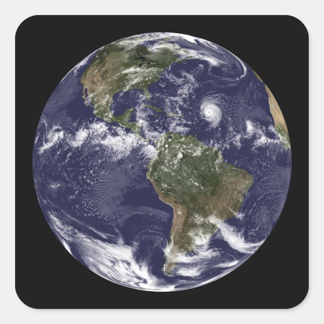 Full Earth showing North America 2 Square Sticker (Front)
