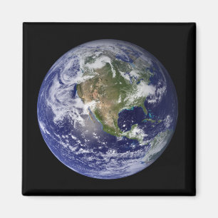 Full Earth showing North America 3 Magnet