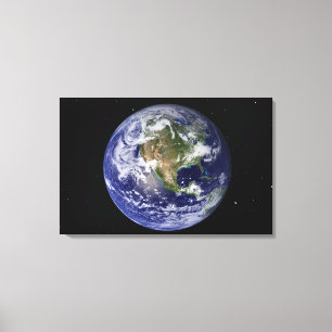 Full Earth showing North America 4 Canvas Print