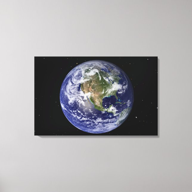 Full Earth showing North America 4 Canvas Print (Front)