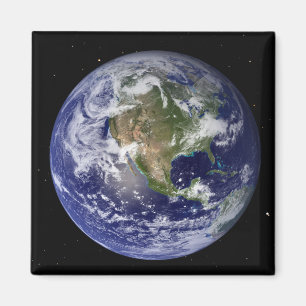Full Earth showing North America 4 Magnet