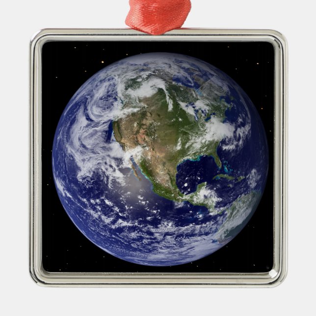 Full Earth showing North America 4 Metal Ornament (Front)