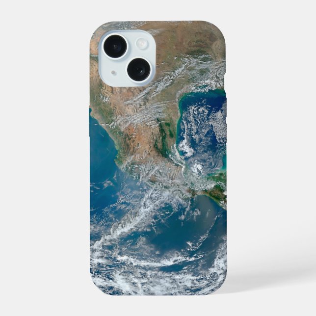 Full Earth Showing North America And Mexico. iPhone 15 Case (Back)