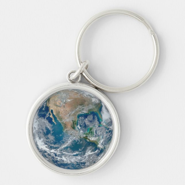 Full Earth Showing North America And Mexico. Keychain (Front)