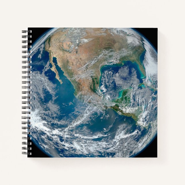 Full Earth Showing North America And Mexico. Notebook (Front)