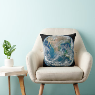 Full Earth Showing North America And Mexico. Throw Pillow