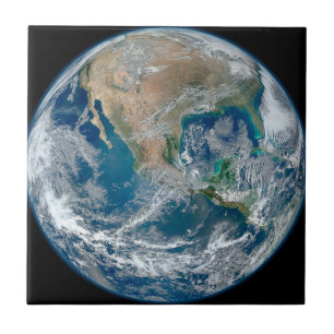 Full Earth Showing North America And Mexico. Tile