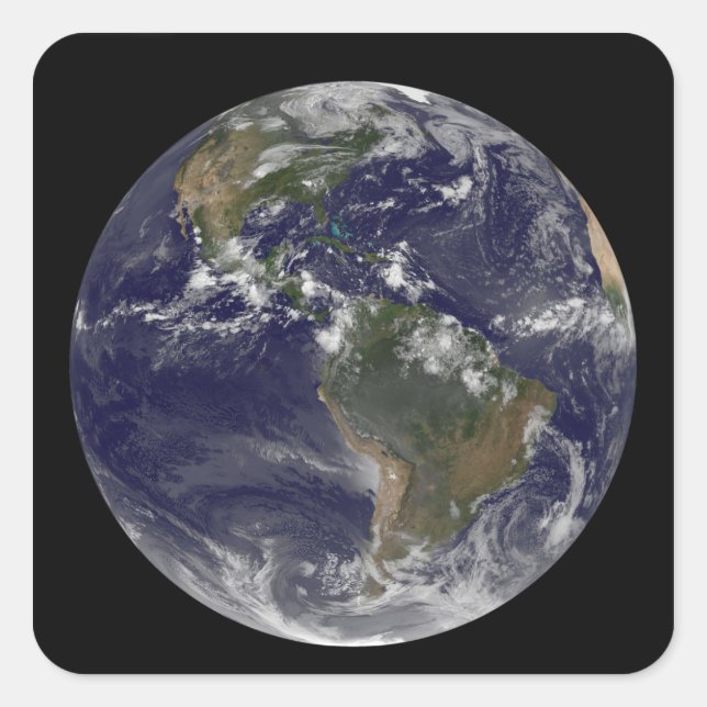 Full Earth showing North America and South Amer 2 Square Sticker (Front)