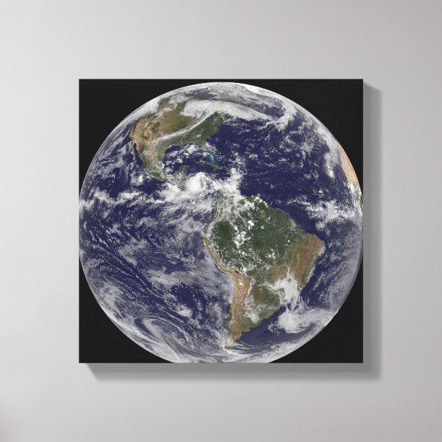 Full Earth showing North America and South Amer 3 Canvas Print (Front)