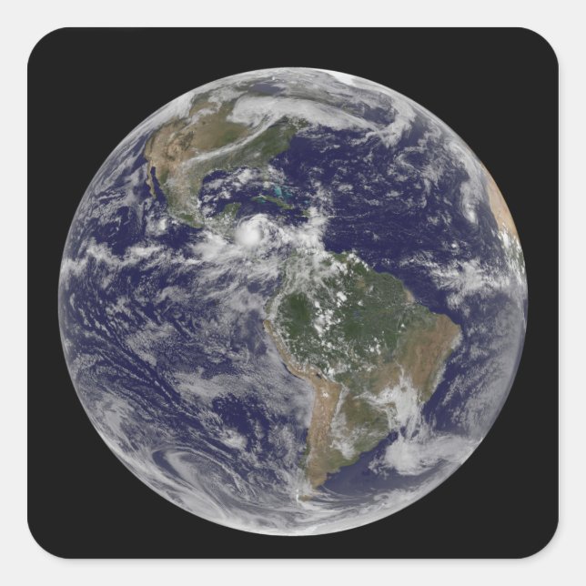 Full Earth showing North America and South Amer 3 Square Sticker (Front)